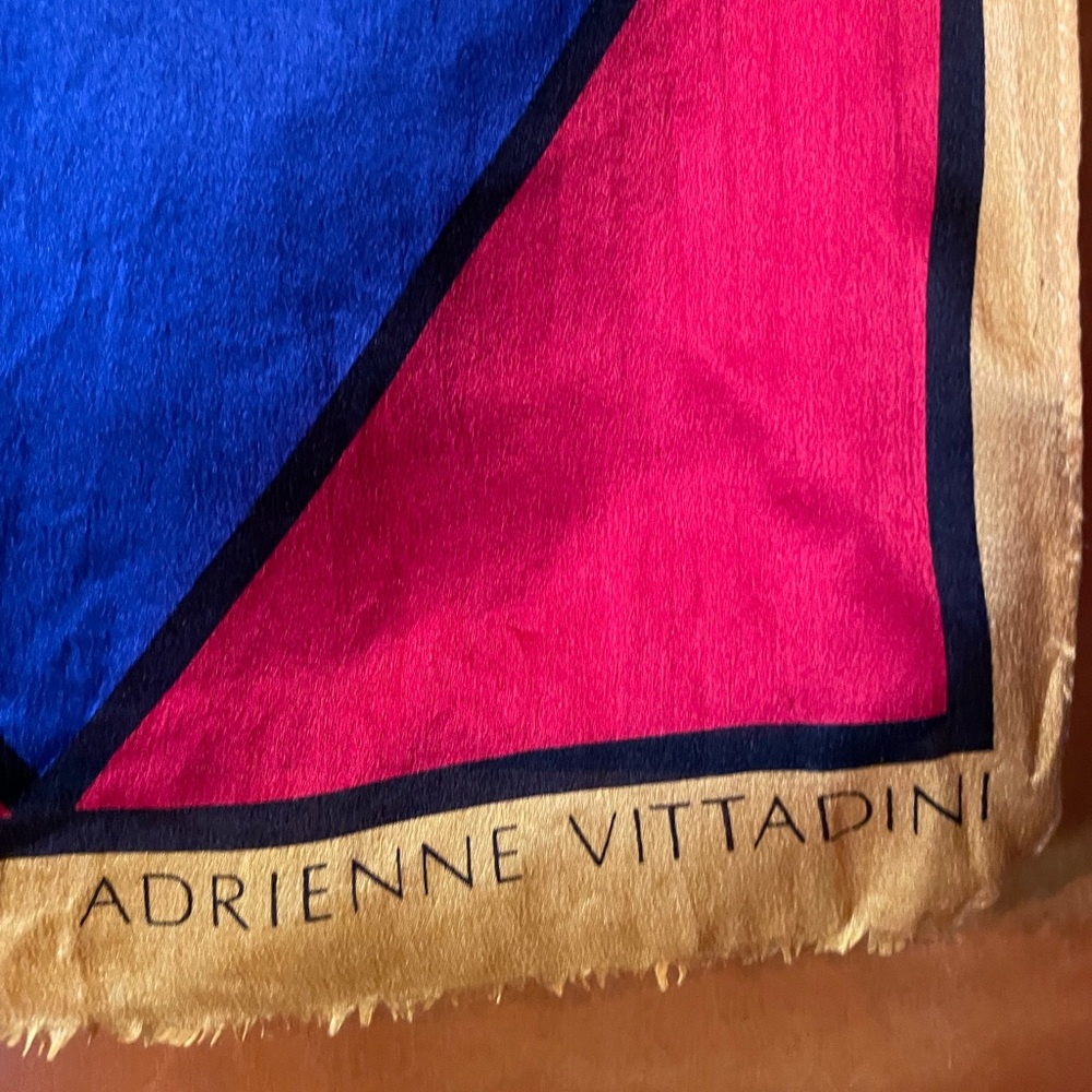 Adrienne Vittadini Diamond Colorblock Silk Scarf🖤 - Picture 7 of 8